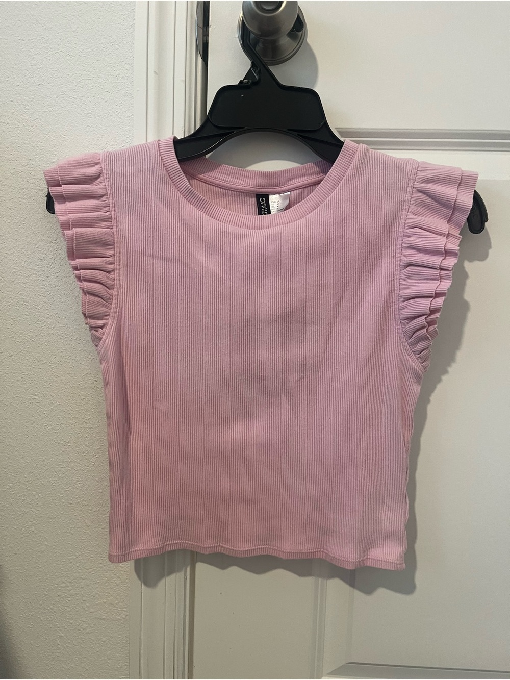 H&M Light Pink Ruffled Sleeve Tank Top